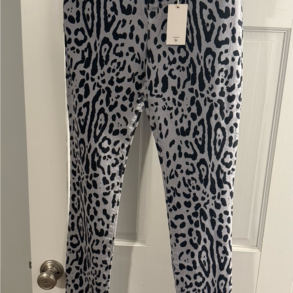 **SOLD** Good American Black and Gray Animal Print Pants -   SZ 12 NWT